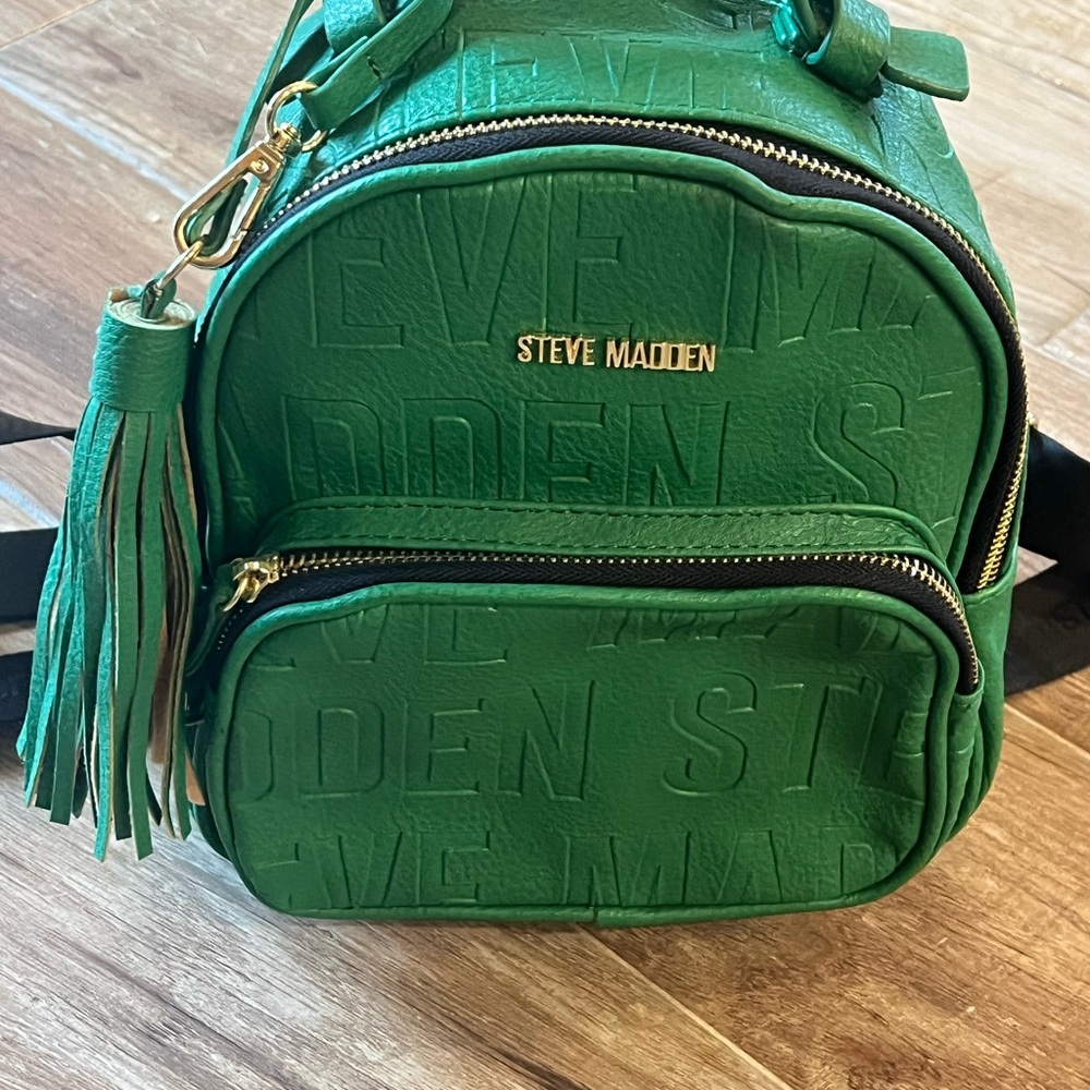 Steve Madden Embossed Green mini Backpack
